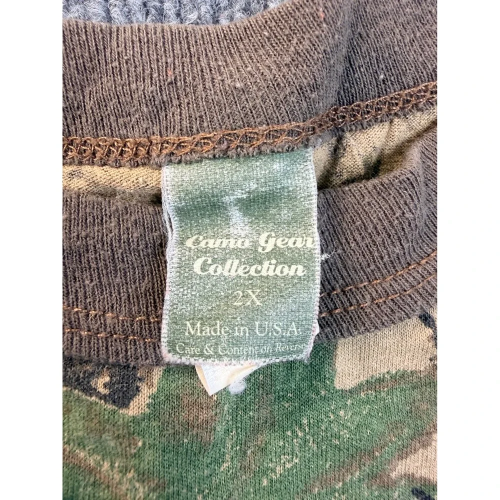 Vintage Camo Gear Collection Shirt 2X Realtree Camouflag Pocket Tee USA Made L/S